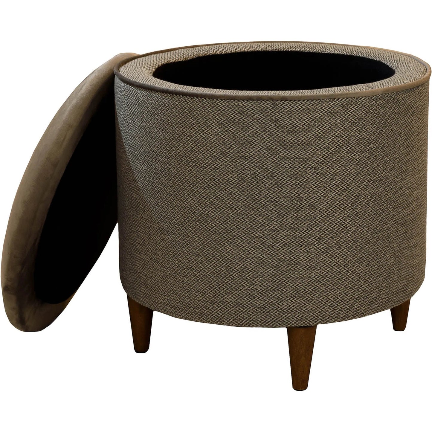 002 SI-2325318 | Additional Silo | Emma Ottoman by LH Imports in grey and brown. Made from acacia, fabric, pu foam, polyester fiber in a traditional style.