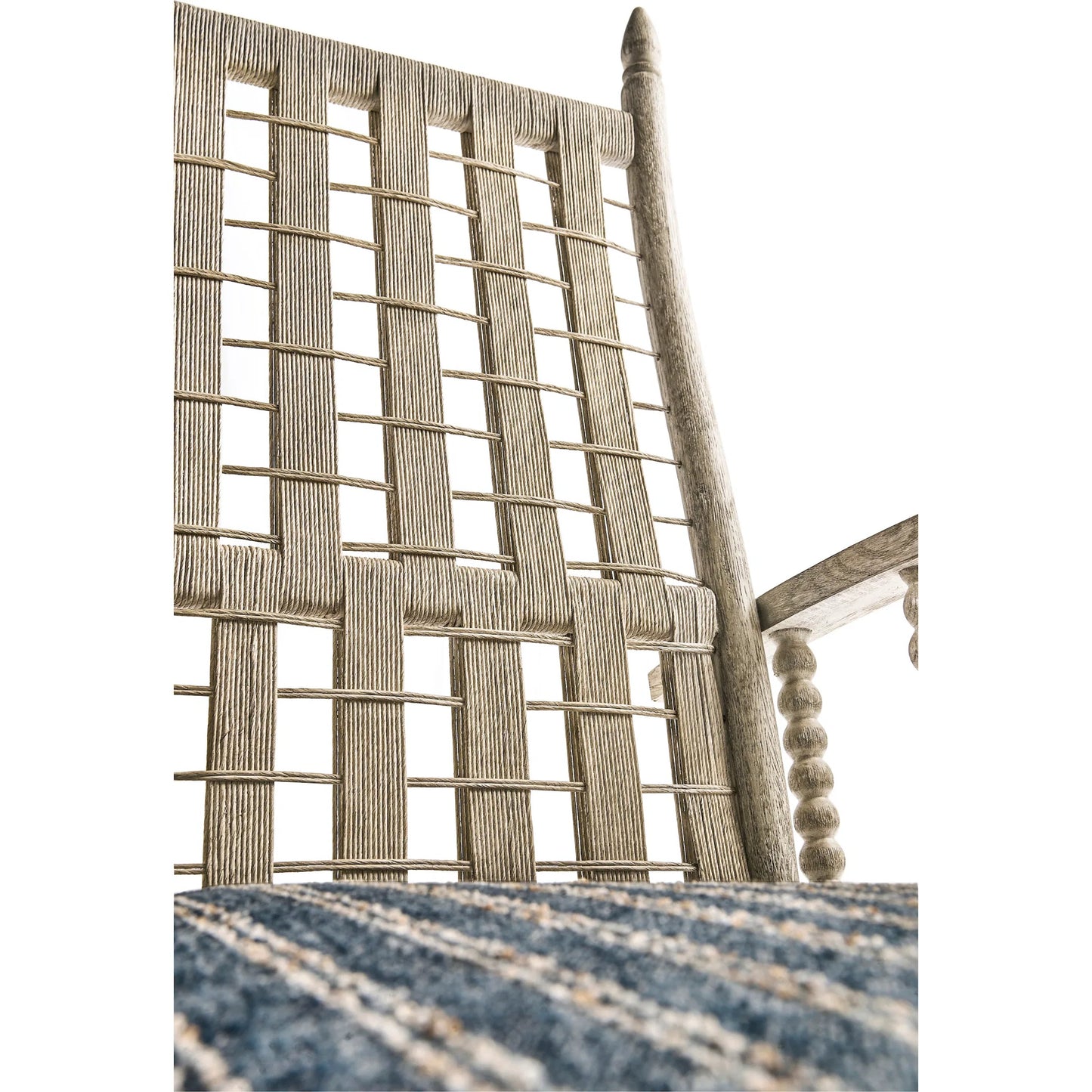 009 SI-2252700 | Closeup | Whitby Lounge Chair by Jonathan Charles in grey and greyed oak. Made from oak, fabric, rope in a cottage & farmhouse style.