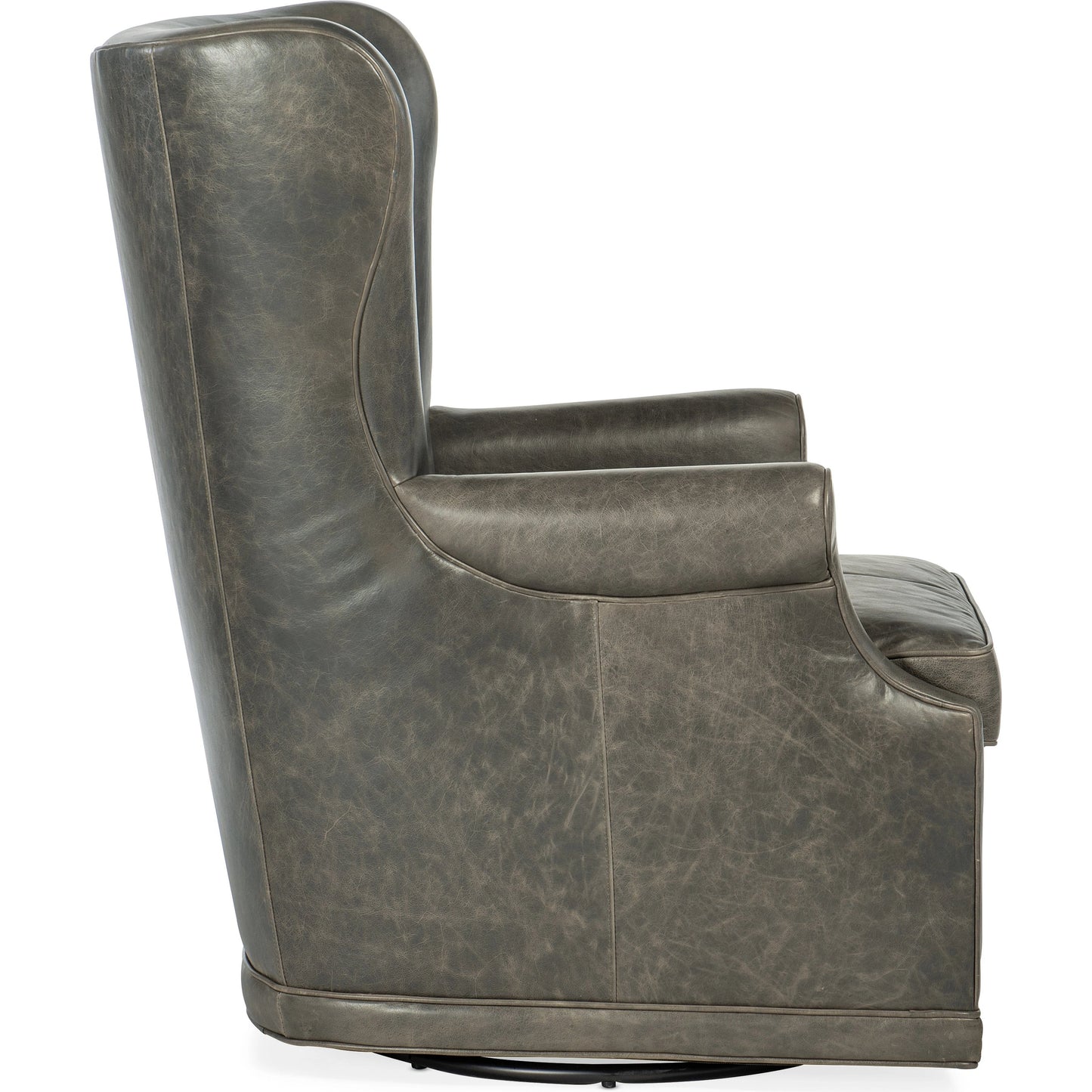 005 SI-1996335 | Additional Silo | Mai Wing Swivel Club Chair by Hooker Furniture. Made from leather (aniline top grain) in a transitional style.