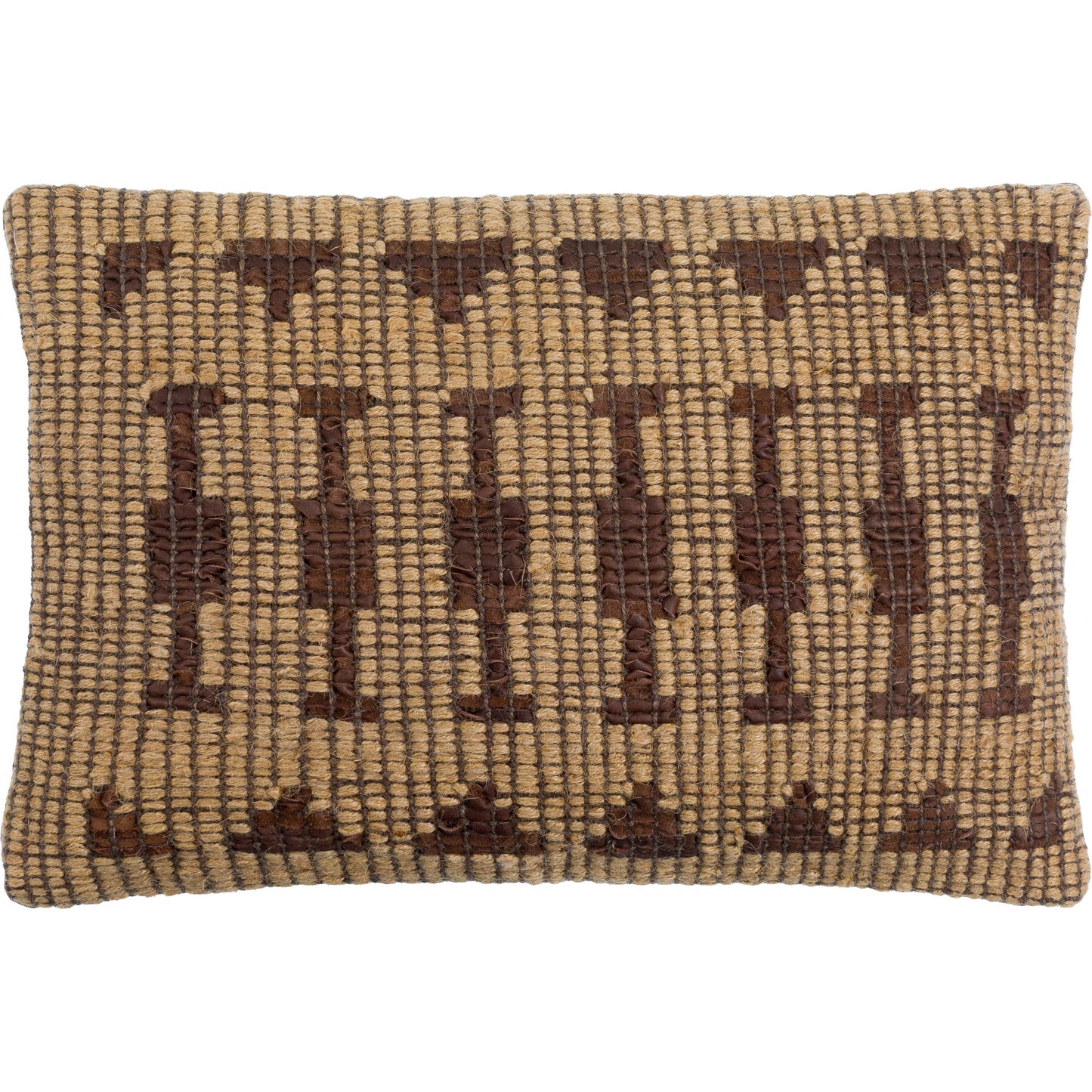 001 SI-2049603,SI-2049604 | Additional Silo | Twareg Pillow - 481479 by Surya in beige, chestnut, espresso. Made from front: 70% jute, 30% leather, back: 100% cotton in a cottage & farmhouse style.