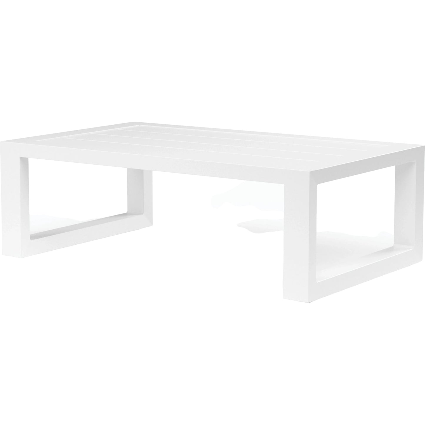 001 SI-2167145 | Primary Silo | Newport Outdoor Coffee Table by Sunset West in frost. Made from aluminum in a modern style.