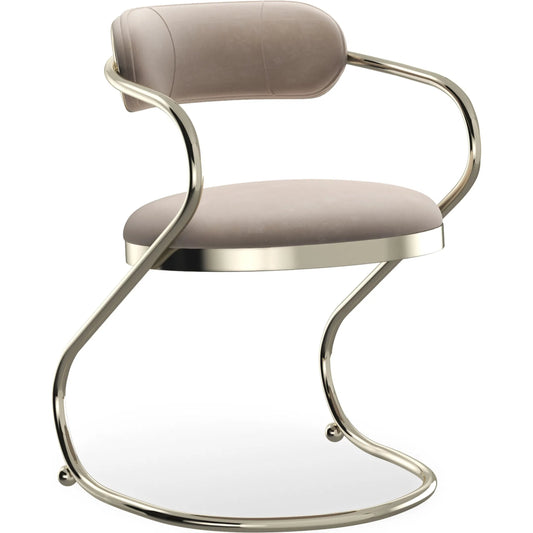 000 SI-2250582 | Primary Silo | Retrospect Dining Chair by Caracole in whisper of gold. Made from metal in a transitional style.