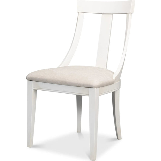 Deco Side Chair (Set of 2) by Sarreid Ltd. in cortina white, taupe. Made from beechwood in a transitional style.