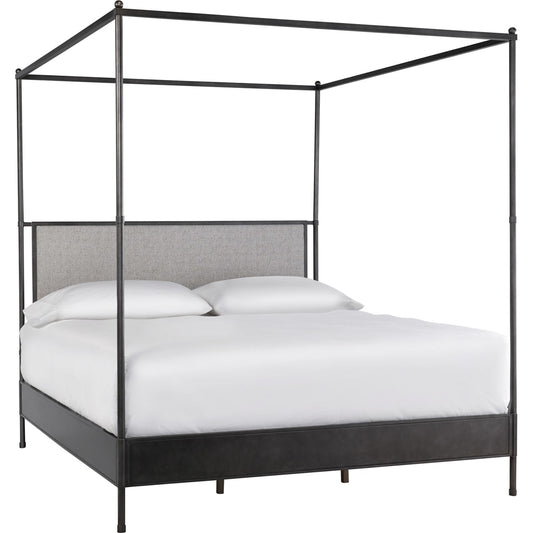 Kent Poster Bed by Universal Furniture in coconut metal and pepper. Made from 61% olefin, 37% cotton, 2% polyester in a transitional style.