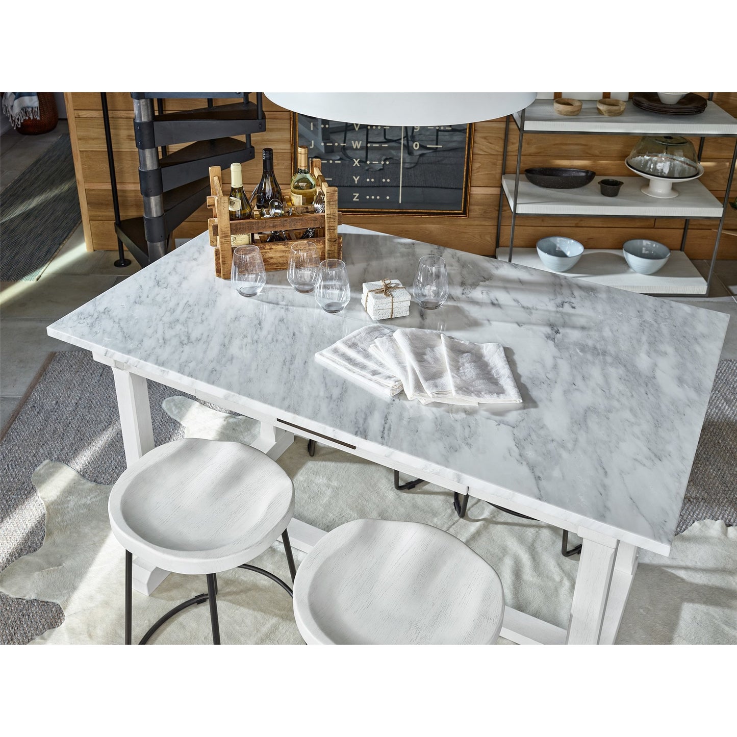 006 SI-1871290 | Lifestyle | Elena Counter Table by Universal Furniture in aged pewter and picket fence. Made from unique in a transitional style.