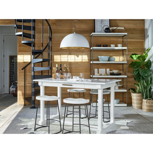 Reid Counter Stool by Universal Furniture in aged pewter and picket fence. Made from unique in a transitional style.