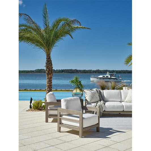 La Jolla Lounge Chair by Coastal Living by Universal Furniture in stainless steel and weathered teak. Made from unique in a coastal style.