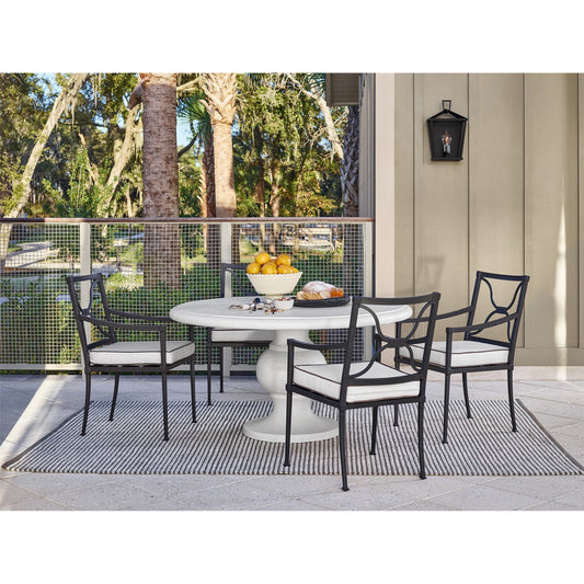 Honolua Bay Dining Table by Coastal Living by Universal Furniture in stainless steel and abaco white. Made from unique in a coastal style.