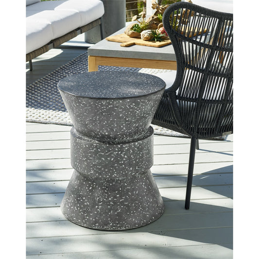 Stinson Accent Table by Coastal Living by Universal Furniture in stainless steel and speckled gray. Made from unique in a modern style.