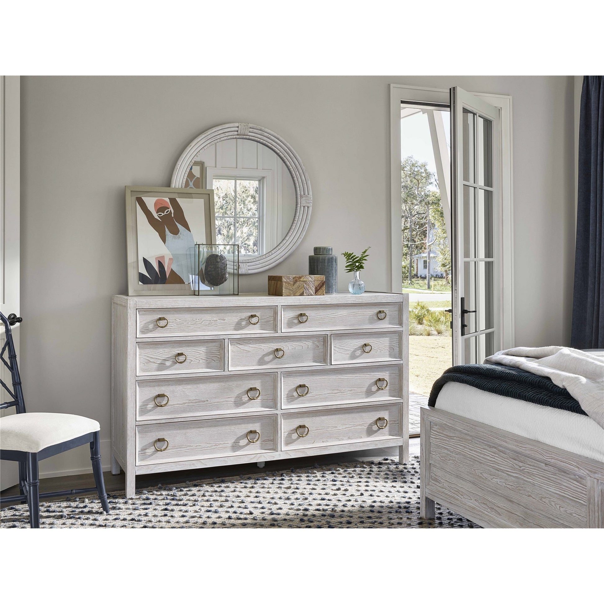 Getaway Dresser by Coastal Living by Universal Furniture in antique brass and sea oat. Made from unique in a transitional style.