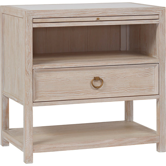 Getaway Nightstand by Coastal Living by Universal Furniture in antique brass and sea oat. Made from unique in a transitional style.