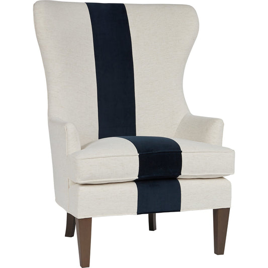 Surfside Wing Chair by Coastal Living by Universal Furniture in nomad snow and onyx. Made from 92% polyester, 8% linen in a coastal style.