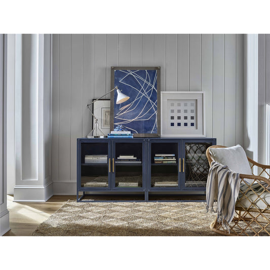 Santorini Cabinet by Coastal Living by Universal Furniture in antique brass and cerulean blue. Made from unique in a modern style.