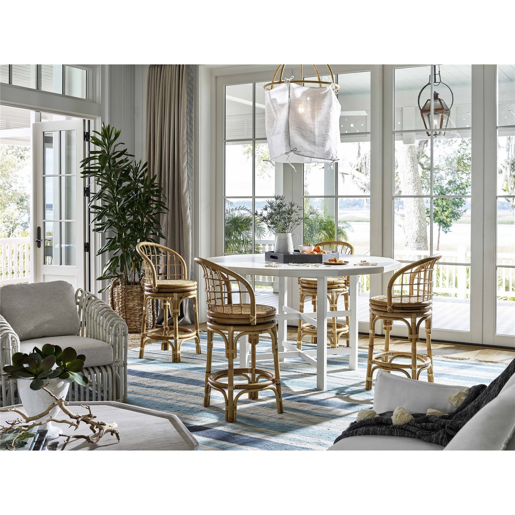 Getaway Rattan Counter Stool by Coastal Living by Universal Furniture in antique brass and natural rattan. Made from unique in a coastal style.