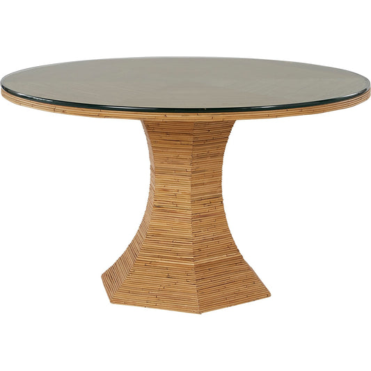 Nantucket Dining Table by Coastal Living by Universal Furniture in antique brass and natural rattan. Made from unique in a coastal style.