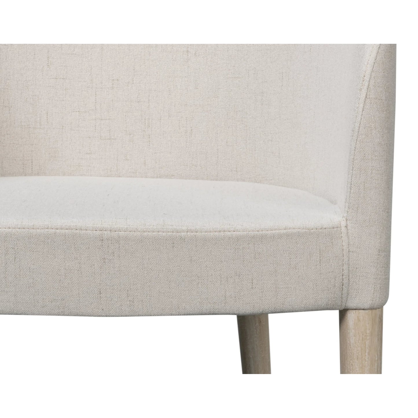 005 SI-2447892 | Additional Silo | Occasional Contemporary Chair by Sarreid Ltd. in white. Made from beechwood, lime white, crema fabric in a unique style.