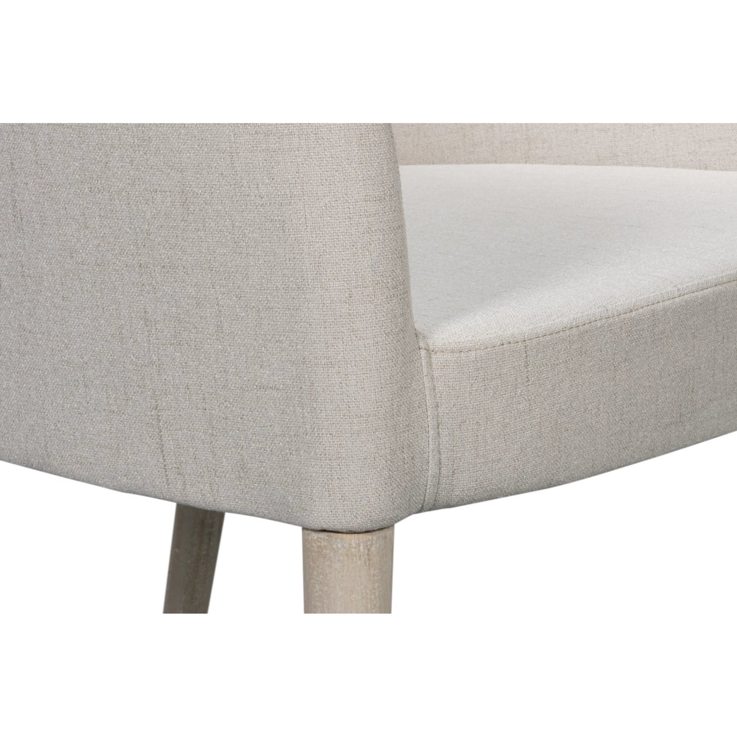 007 SI-2447892 | Additional Silo | Occasional Contemporary Chair by Sarreid Ltd. in white. Made from beechwood, lime white, crema fabric in a unique style.
