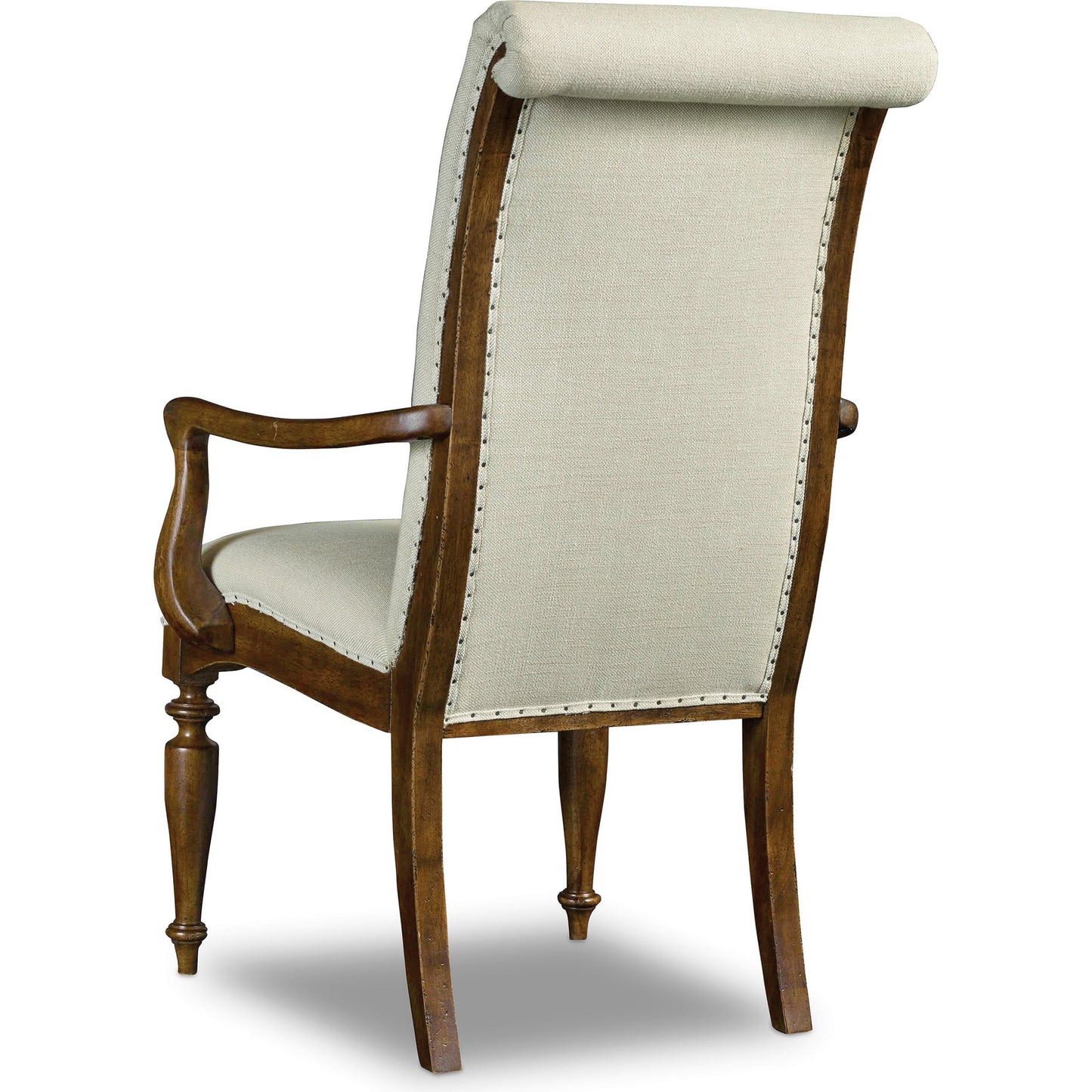 002 SI-1748344 | Additional Silo | Archivist Arm Chair (Set of 2) by Hooker Furniture in beige and pecan, aubergine. Made from fabric, nailheads in a transitional style.