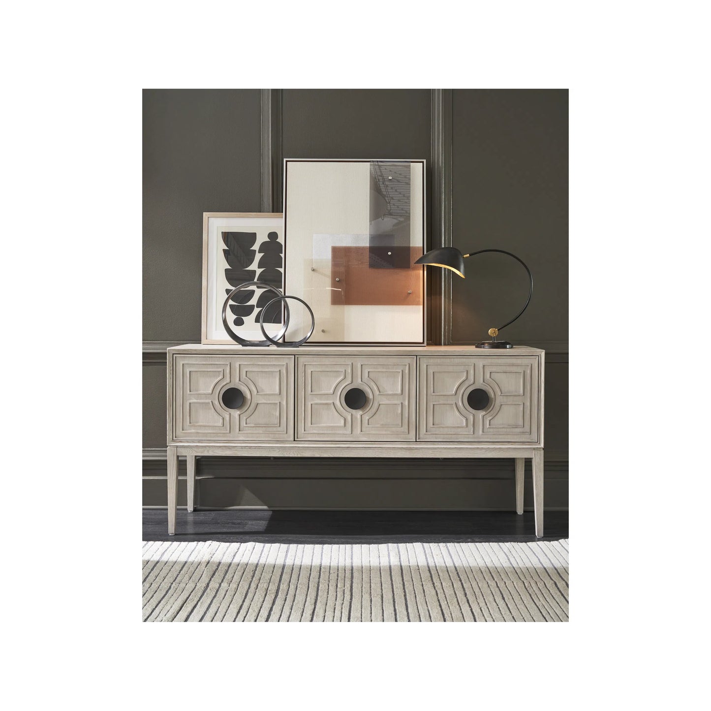 005 SI-2146353 | Lifestyle | Coalesce Madden Sideboard by Universal Furniture in rolling fog. Made from unique in a transitional style.