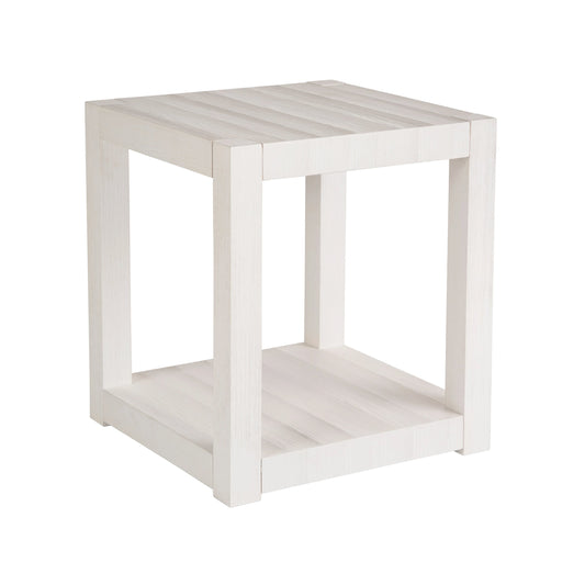 Weekender Hermosa Square End Table by Coastal Living by Universal Furniture in white sand. Made from unique in a modern style.