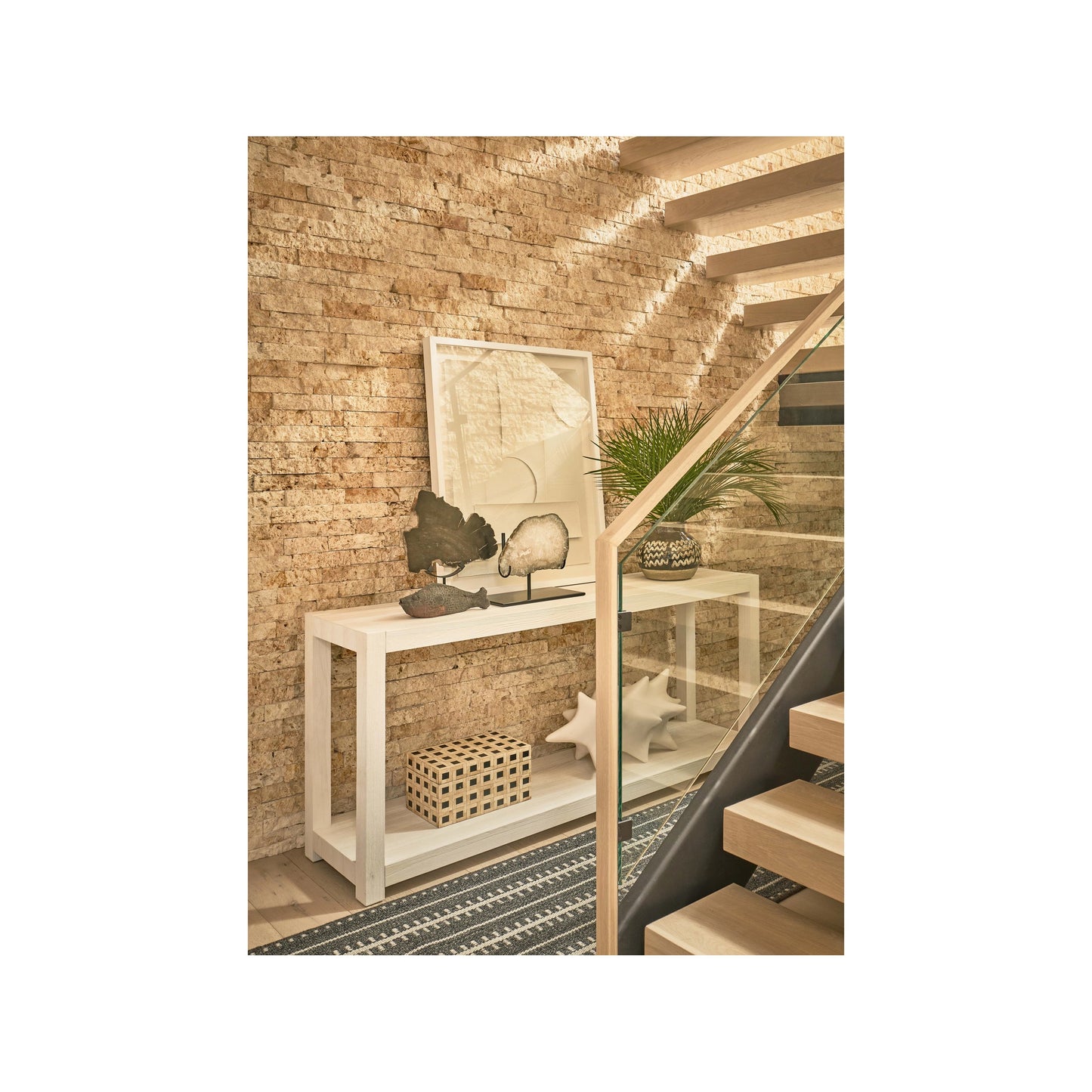 003 SI-2130236 | Lifestyle | Weekender Hermosa Console by Coastal Living by Universal Furniture in white sand. Made from unique in a modern style.