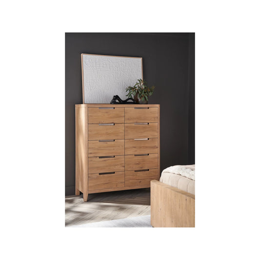 Modern Walker Drawer Chest by Universal Furniture in organic natural oak. Made from unique in a transitional style.