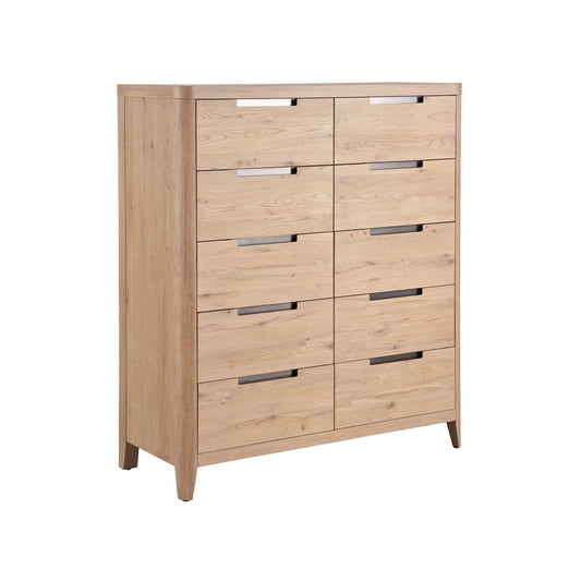 Modern Walker Drawer Chest by Universal Furniture in organic natural oak. Made from unique in a transitional style.