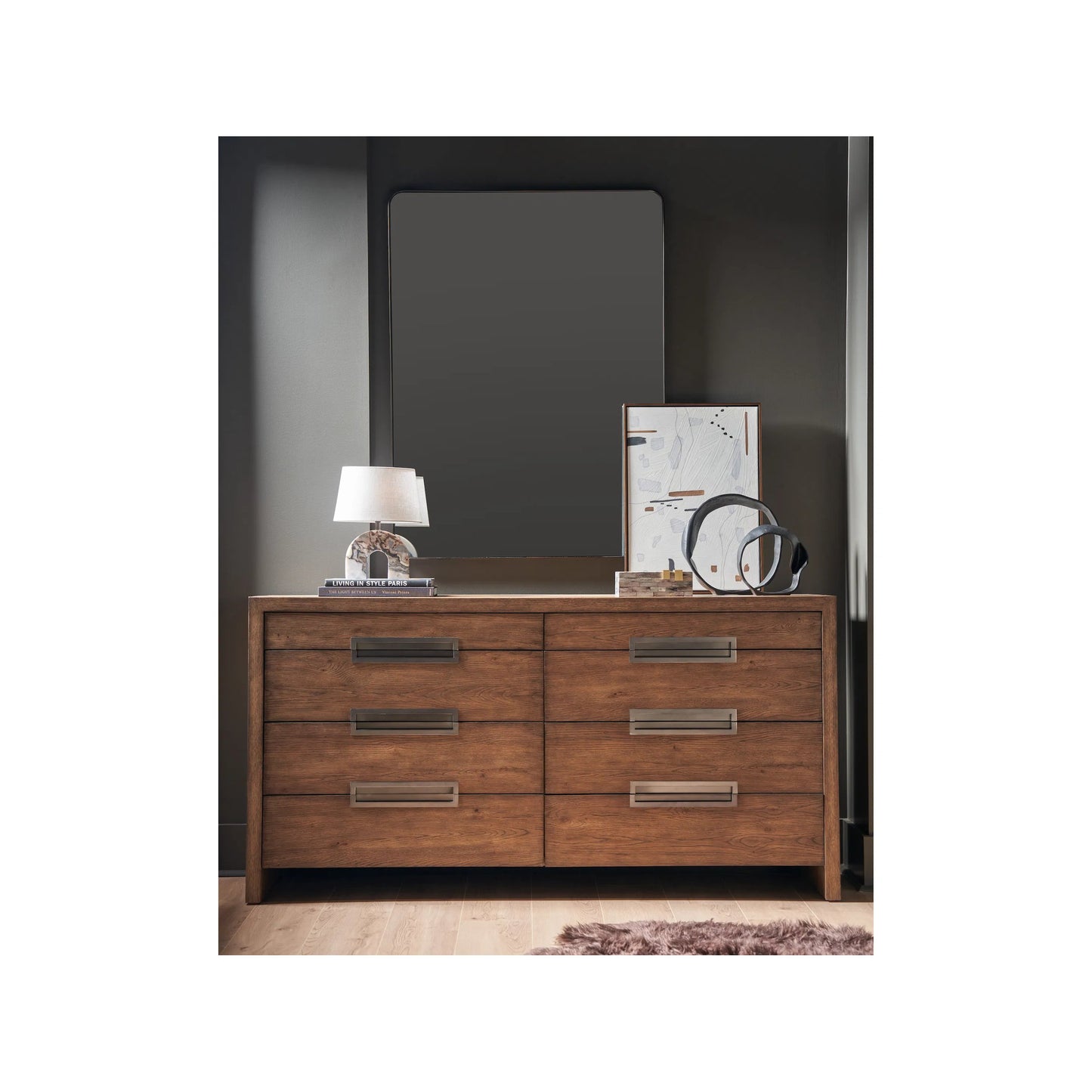 004 SI-2195602 | Lifestyle | Modern Atlas Drawer Dresser by Universal Furniture in medium brown oak. Made from unique in a unique style.