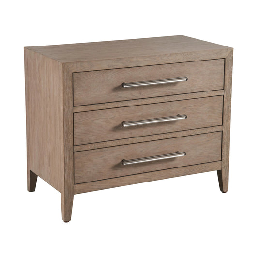 Modern Cove Drawer Nightstand by Universal Furniture in gray oak. Made from unique in a transitional style.