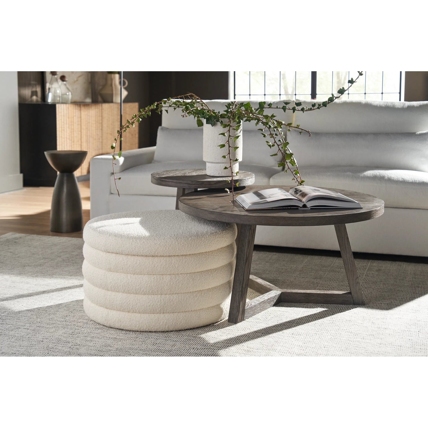 004 SI-2195666 | Lifestyle | Modern Muse Bunching Table Small by Universal Furniture in washed charcoal. Made from unique in a unique style.