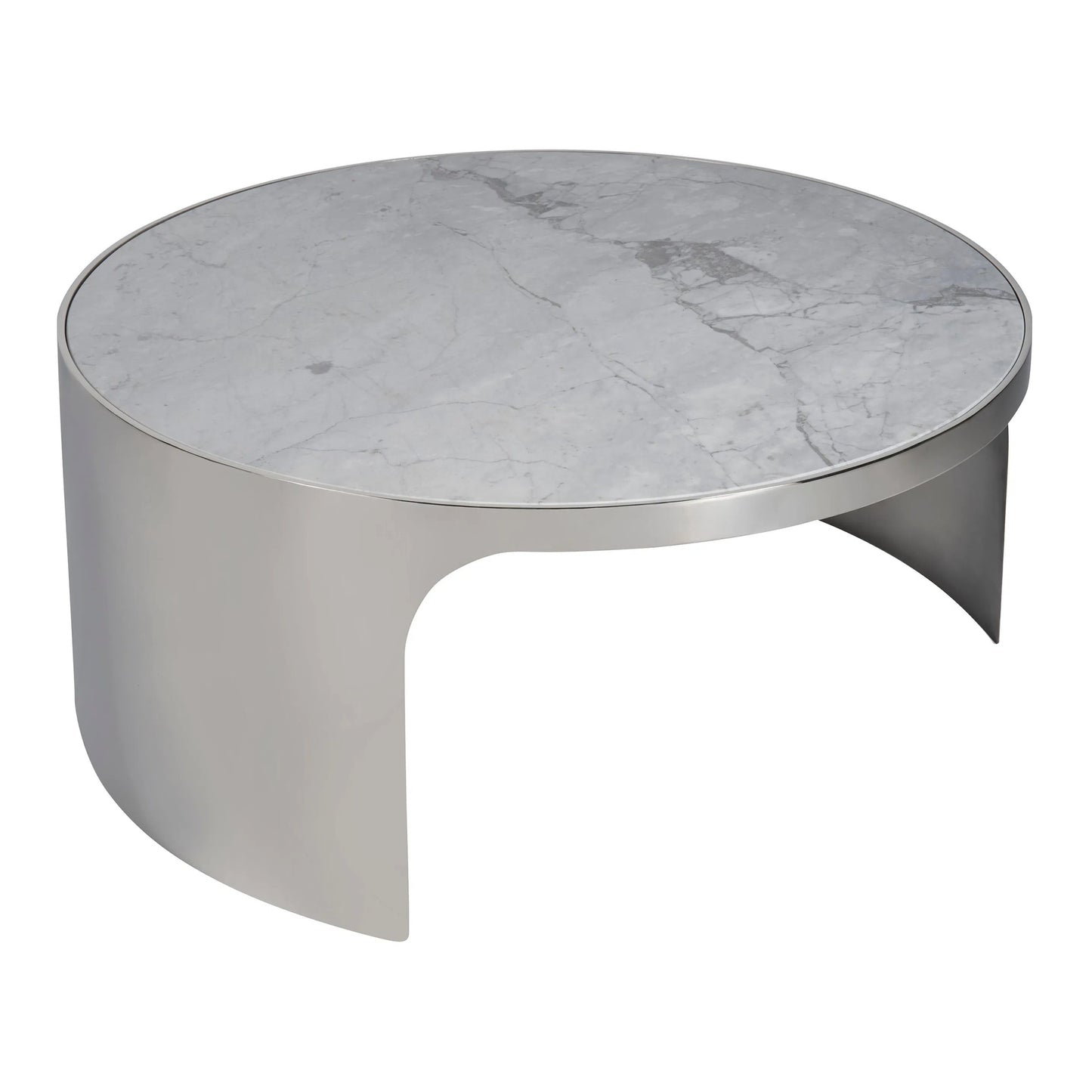 001 SI-2195676 | Primary Silo | Modern Revolve Large Nesting Table by Universal Furniture in grey carrea top, polished nickel base. Made from unique in a unique style.