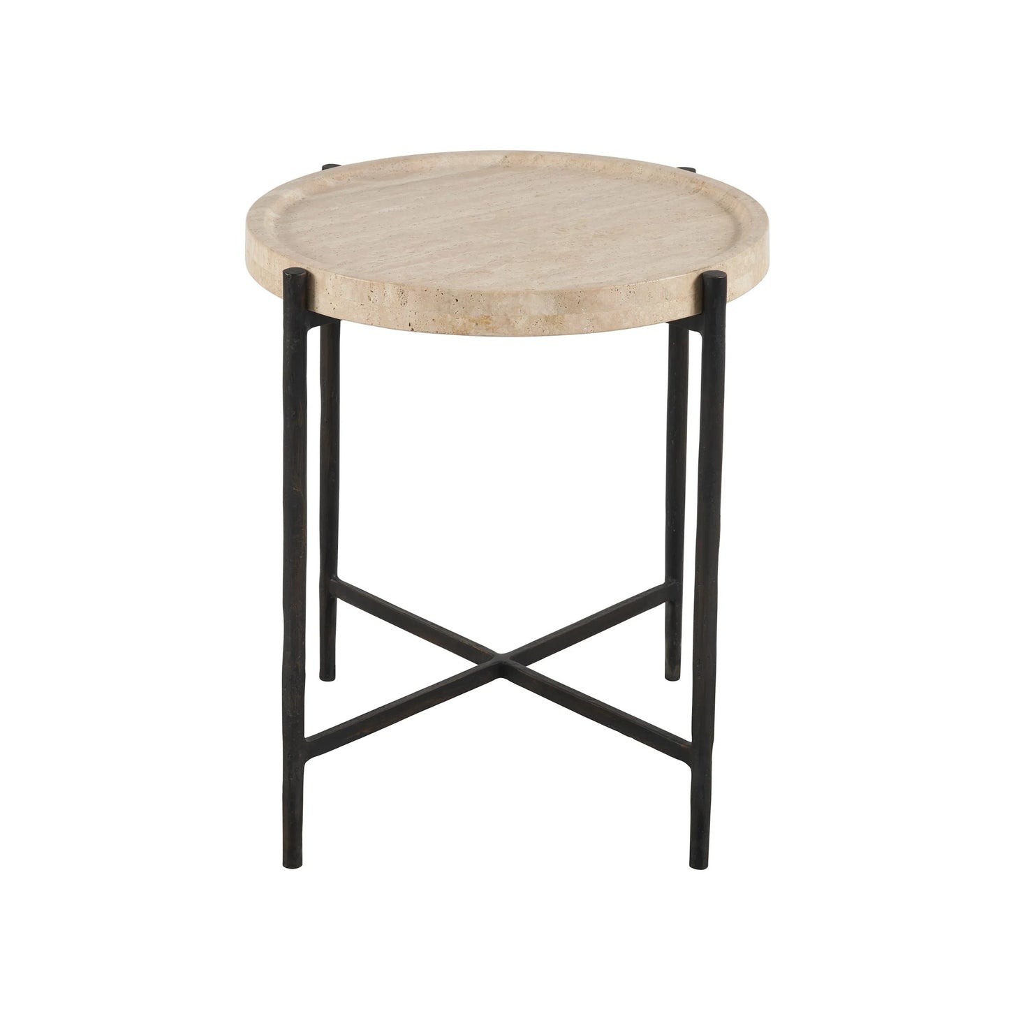 002 SI-2195690 | Additional Silo | Modern Theron Round End Table by Universal Furniture in travertine, bronze. Made from unique in a transitional style.