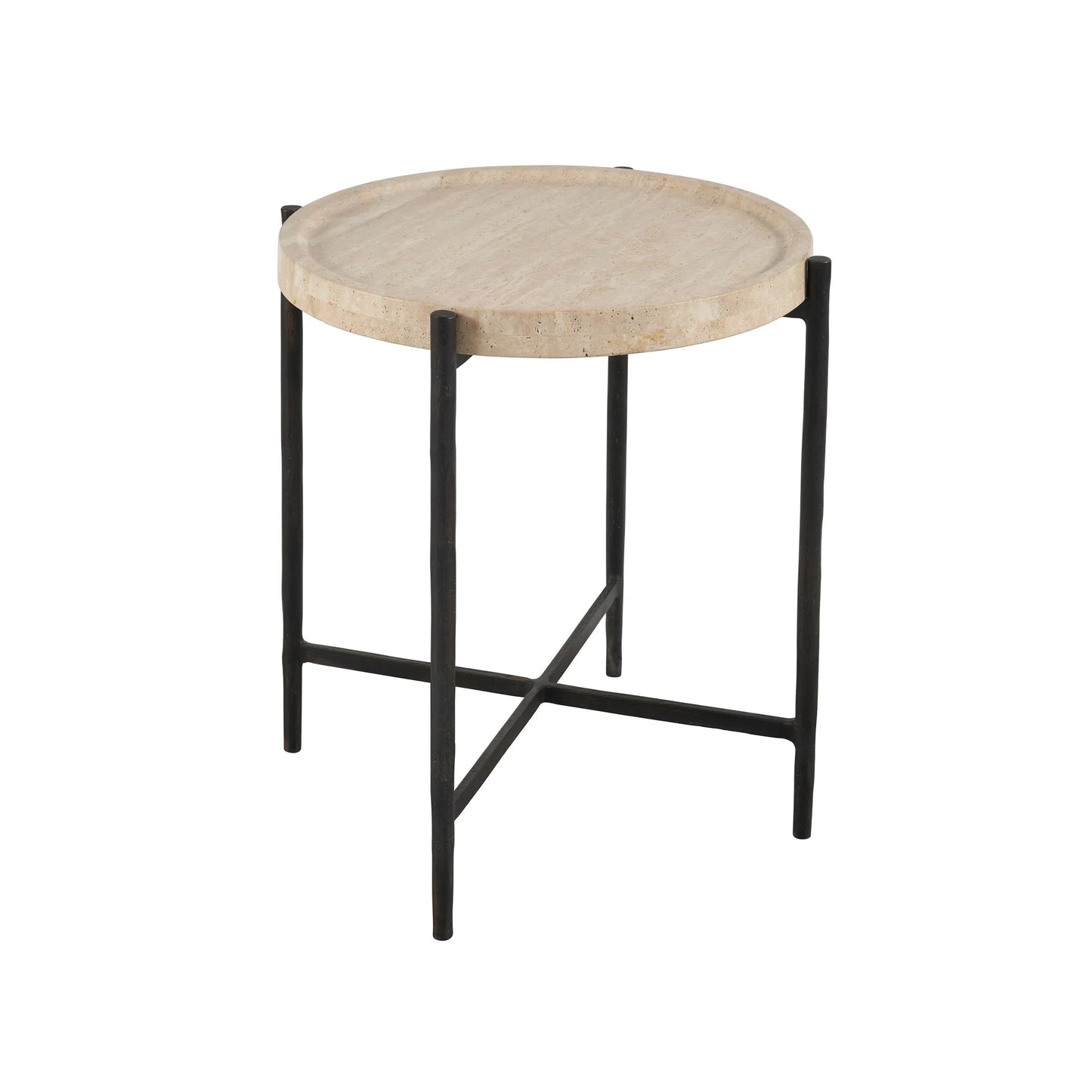 001 SI-2195690 | Primary Silo | Modern Theron Round End Table by Universal Furniture in travertine, bronze. Made from unique in a unique style.