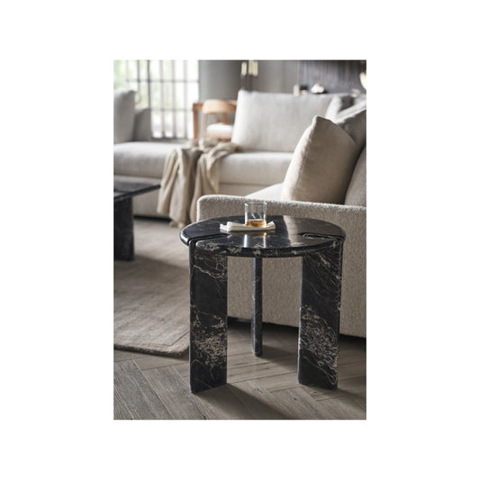 Modern Magnus End Table by Universal Furniture in golden portoro marble. Made from unique in a modern style.