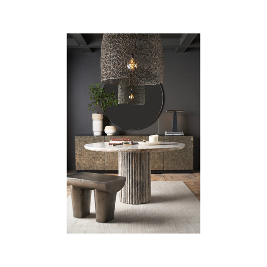 Modern Neutra Stool by Universal Furniture in medium graphite brass. Made from unique in a modern style.