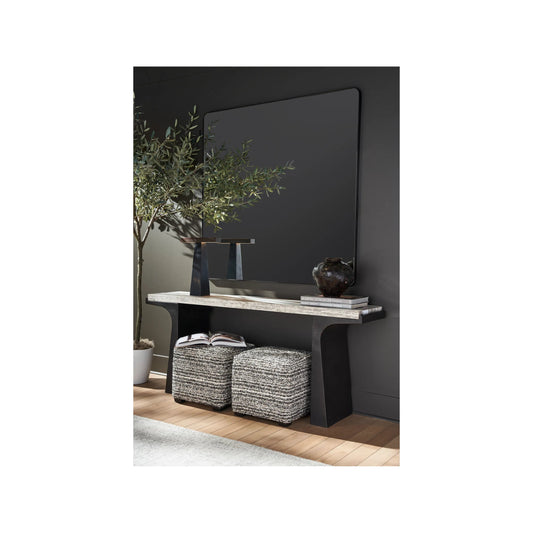 Modern Quill Console Table by Universal Furniture in white travertine, dark bronze. Made from unique in a modern style.