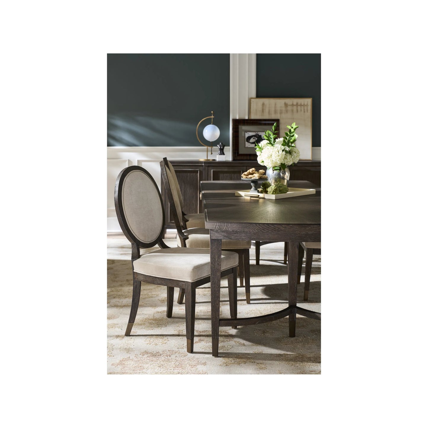 006 SI-2473028 | Lifestyle | Montclair Oval Side Chair (Set of 2) by Universal Furniture in cocoa. Made from unique in a transitional style.