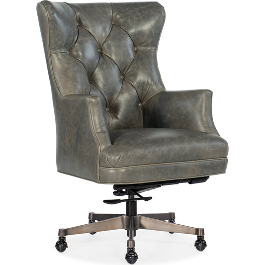 Brinley Executive Swivel Tilt Chair by Hooker Furniture. Made from leather (aniline top grain) in a transitional style.