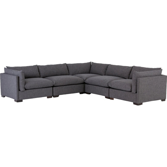Westwood 5-Piece Sectional by Four Hands. Made from 100% polyester, solid banak, solid pine in a modern style.