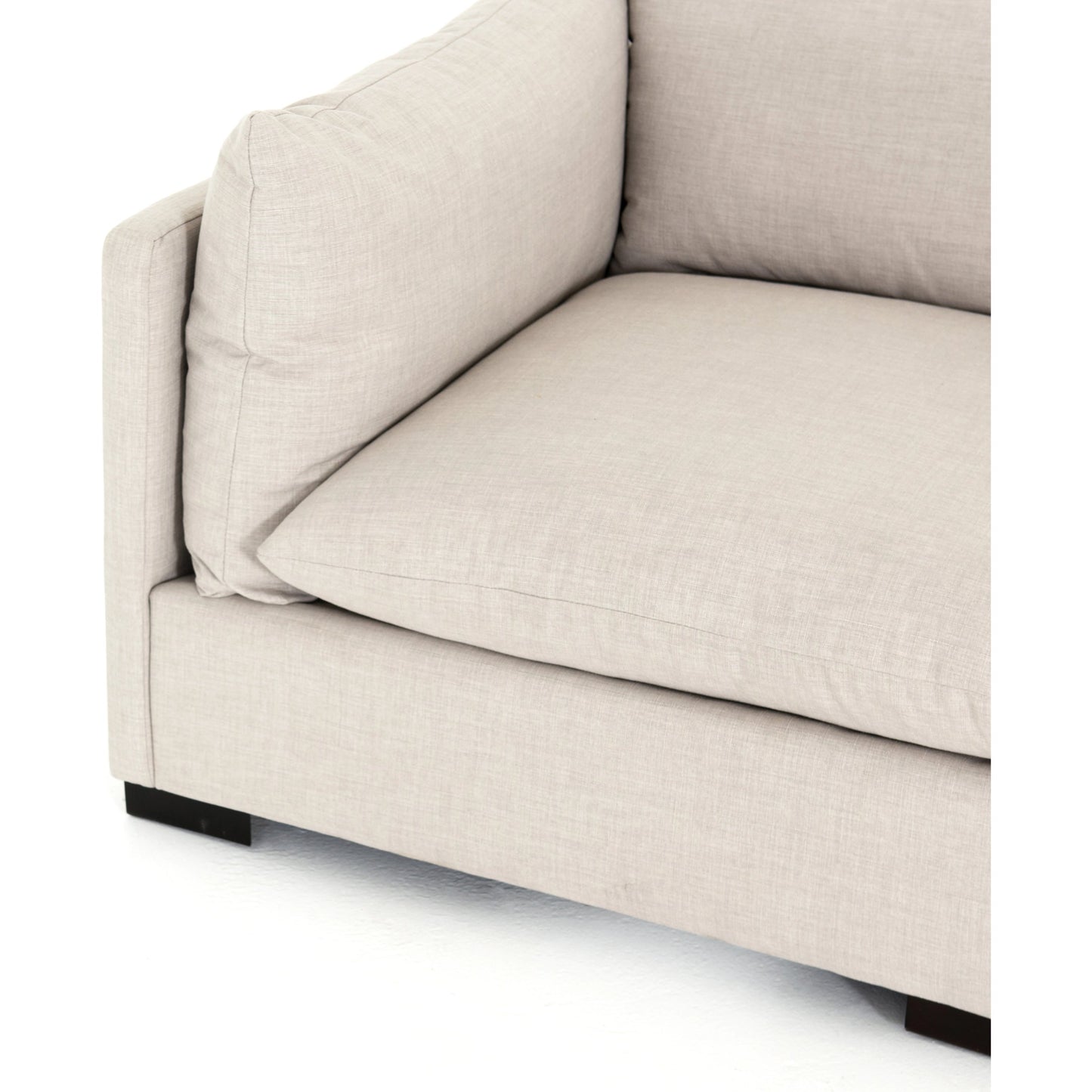 107 SI-1717187 | Closeup | Westwood 3-PC Sectional by Four Hands in bennett moon. Made from 100% polyester, solid banak, solid pine in a modern style.