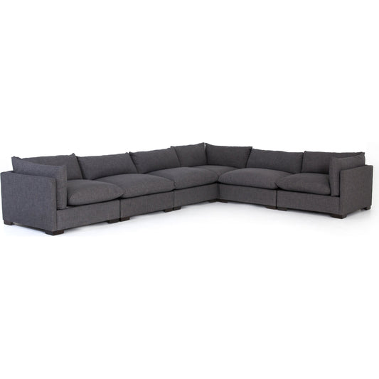 Westwood 6 Piece Sectional by Four Hands. Made from 100% polyester, solid banak, solid pine in a modern style.