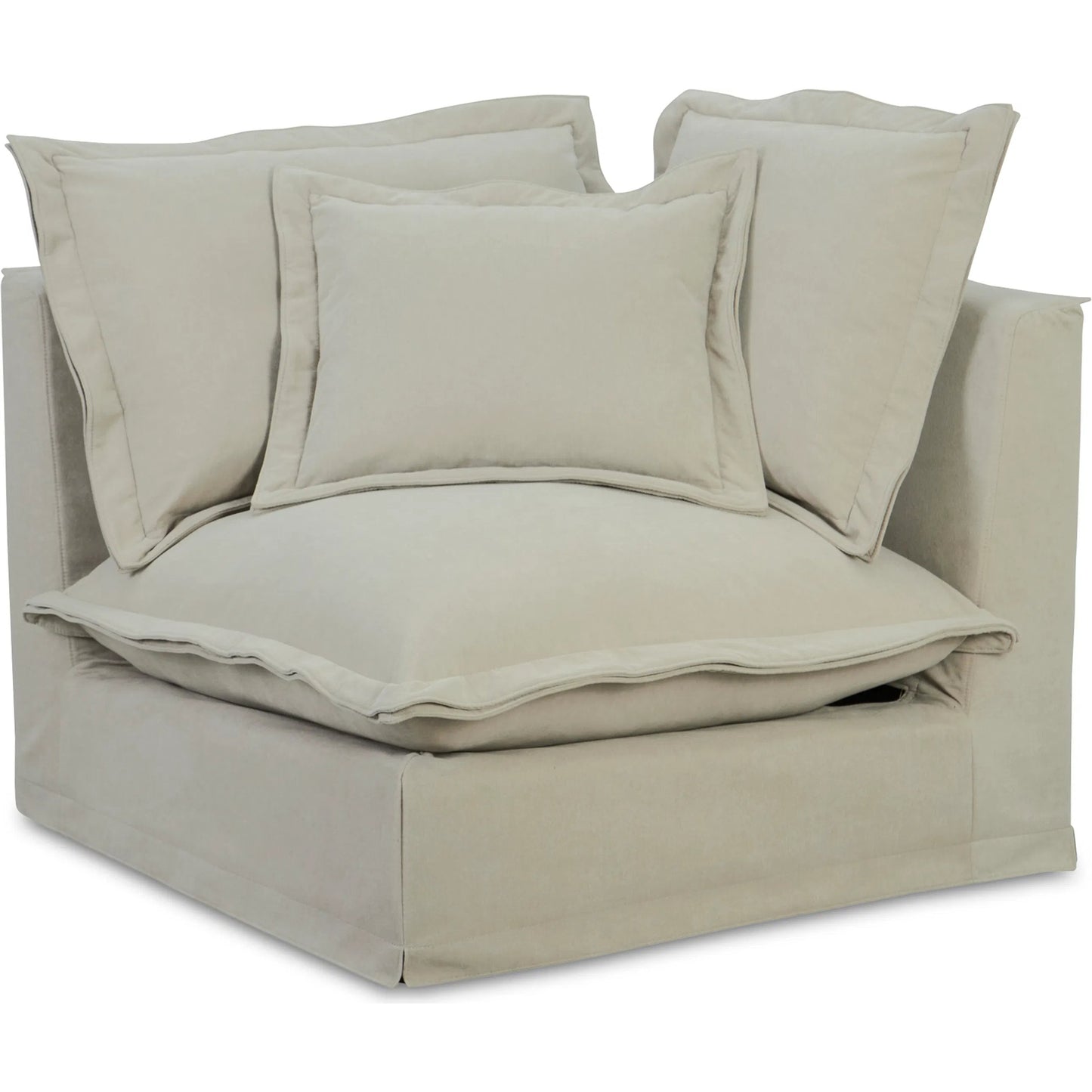 002 SI-2253916 | Primary Silo | Olivia Corner Chair Performance Fabric by Moe's Home Collection. Made from upholstery: 98.5% polyester, 1.5% nylon performance fabric, solid wood, plywood frame, springs, webbing support, feather, foam in a transitional styl