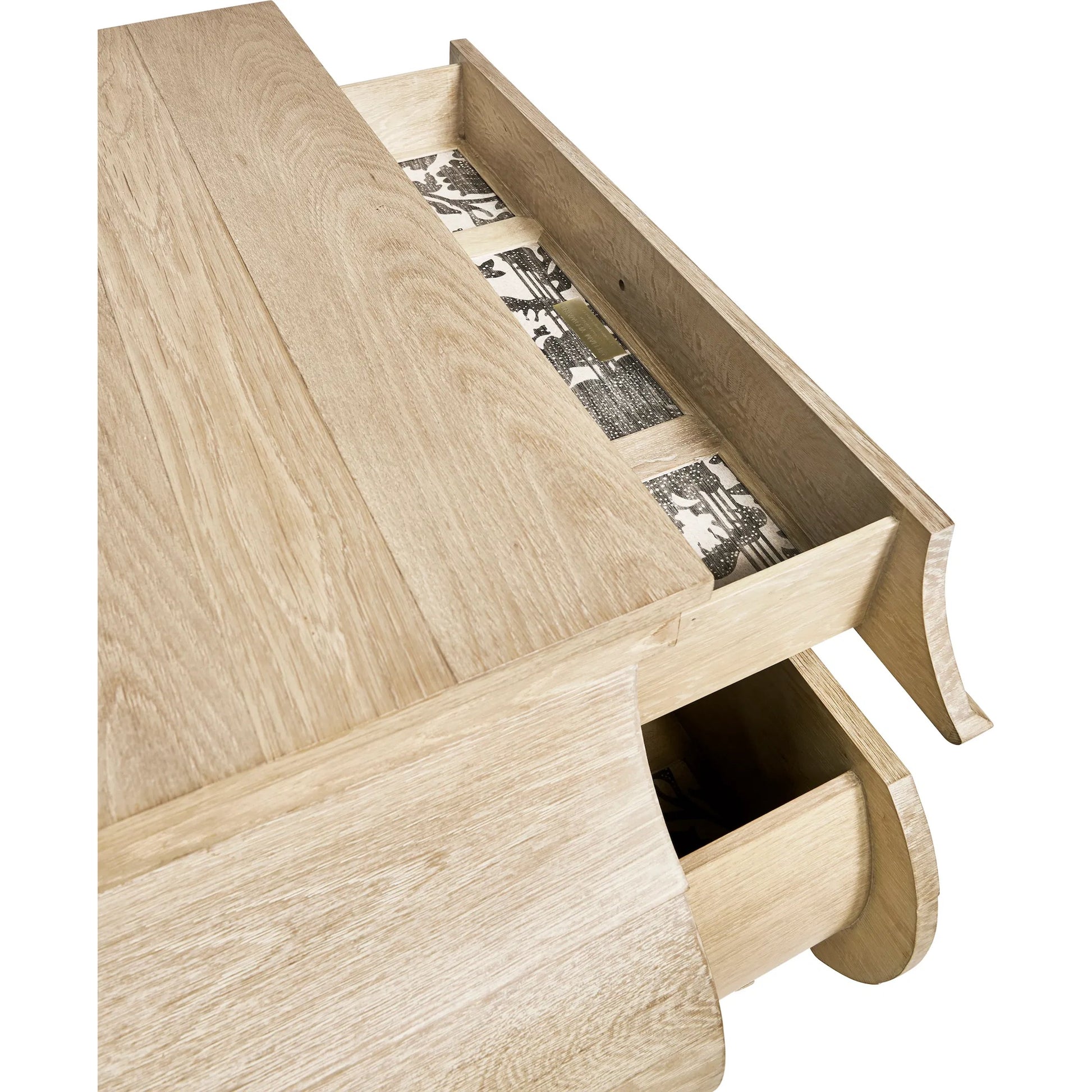 Gatcombe Bombe Chest by Jonathan Charles in light brown and whitewashed acacia. Made from acacia in a modern style.