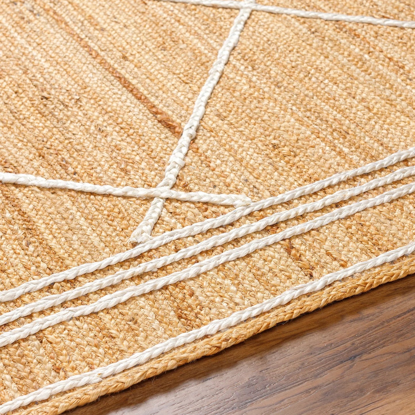 006 SI-1917862,SI-1917863,SI-1917864,SI-1917865 | Closeup | Luci UCI-2303 Indoor/Outdoor Rug by Livabliss in tan. Made from main: 100% jute in a unique style.
