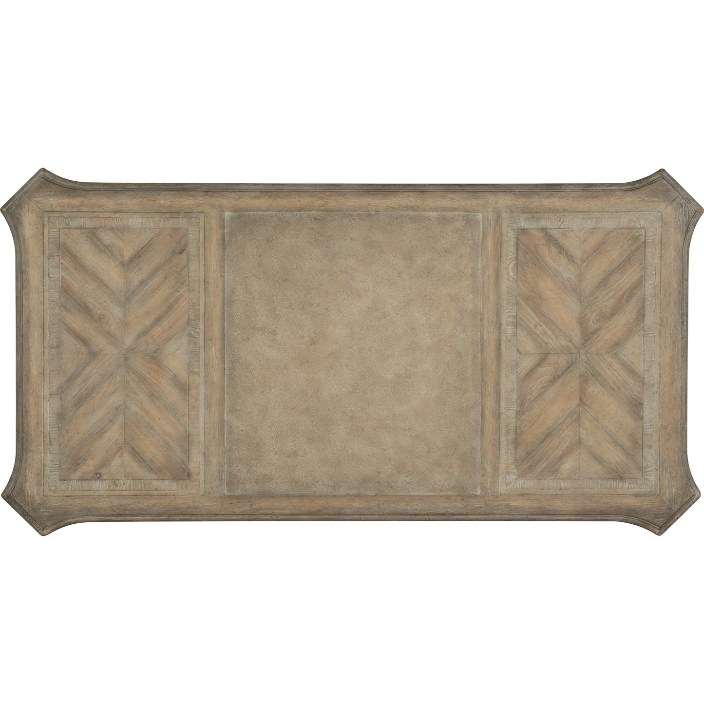 003 SI-1748574 | Additional Silo | Castella Executive Desk by Hooker Furniture in antique slate. Made from pecan, quartered hickory, quartered black walnut, quartered ash, maple veneers with leather in a traditional style.