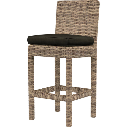 Havana Outdoor Counter Stool by Sunset West in tobacco. Made from resin wicker in a modern style.