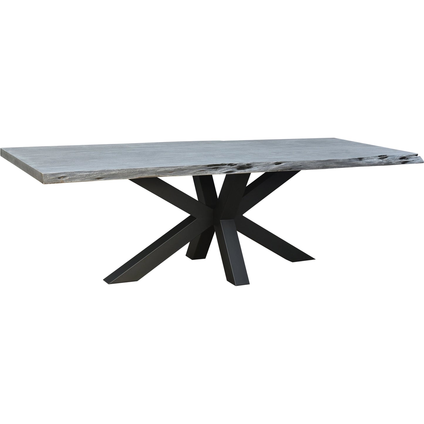 001 SI-2121908 | Primary Silo | Edge Dining Table by Moe's Home Collection in light grey. Made from solid acacia, iron base in a modern style.