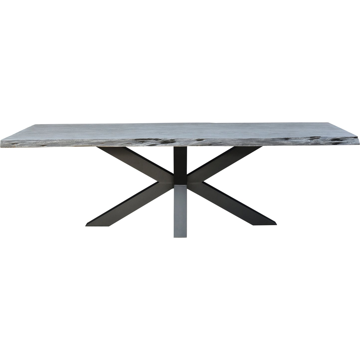 002 SI-2121908 | Additional Silo | Edge Dining Table by Moe's Home Collection in light grey. Made from solid acacia, iron base in a modern style.