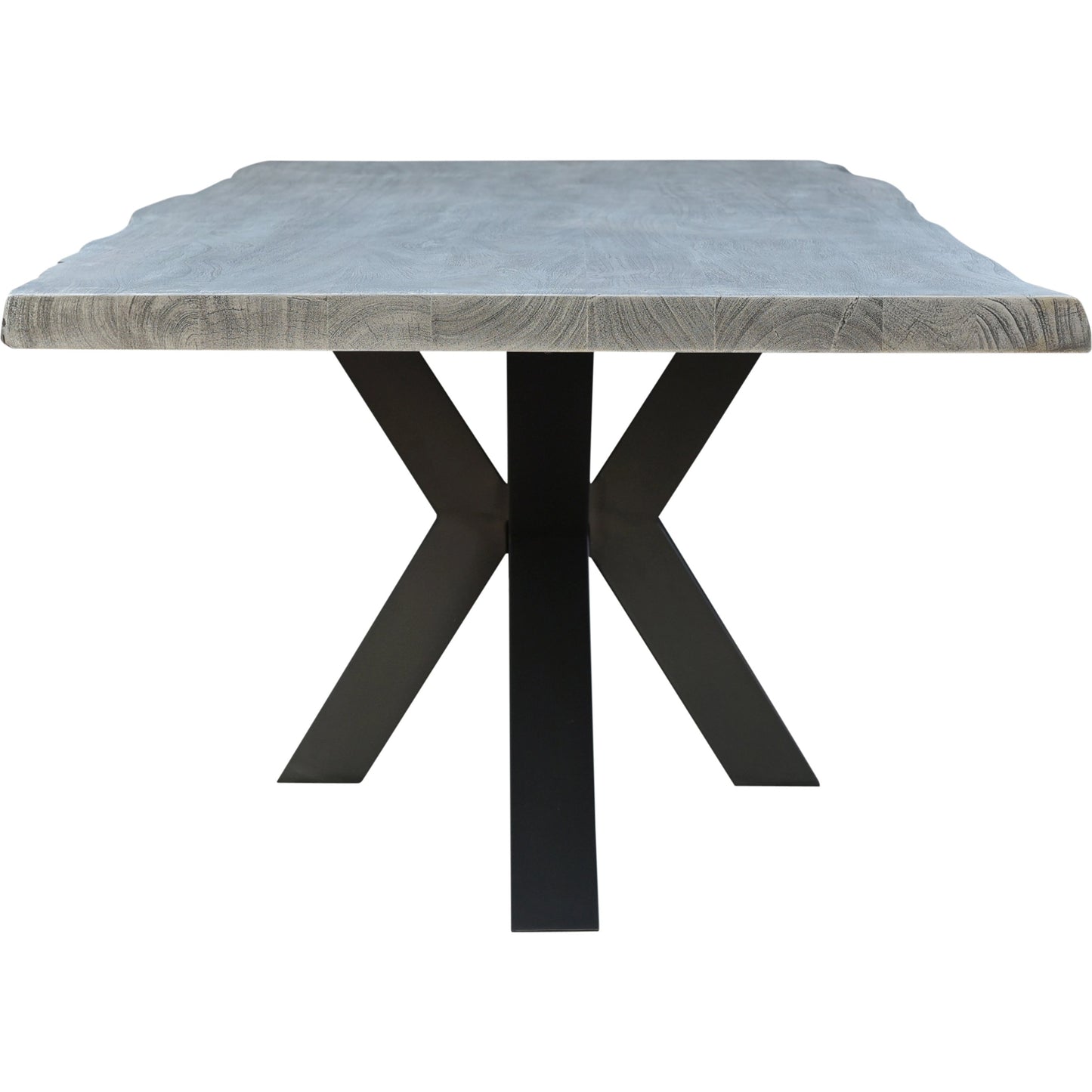 003 SI-2121908 | Additional Silo | Edge Dining Table by Moe's Home Collection in light grey. Made from solid acacia, iron base in a modern style.