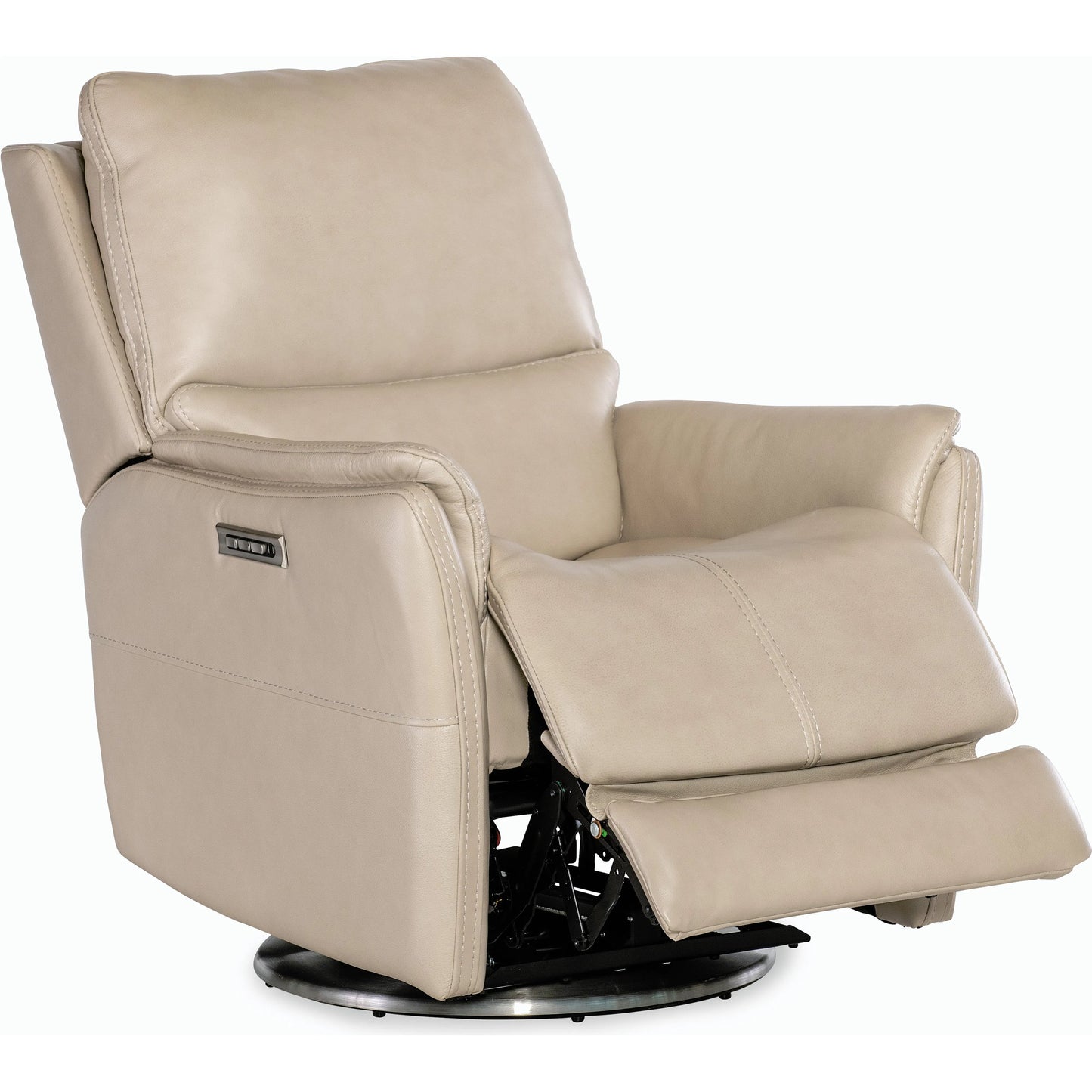 004 SI-2185864 | Additional Silo | Soiree Zero Gravity Swivel w/Power Headrest and Lumbar by Hooker Furniture in beige. Made from leather in a modern style.